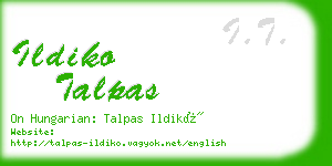 ildiko talpas business card